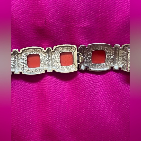 Vintage 1980’s Alexis Kirk Adjustable Silver and Coral Belt